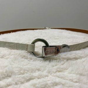 Ralph Lauren White Italian Leather Belt